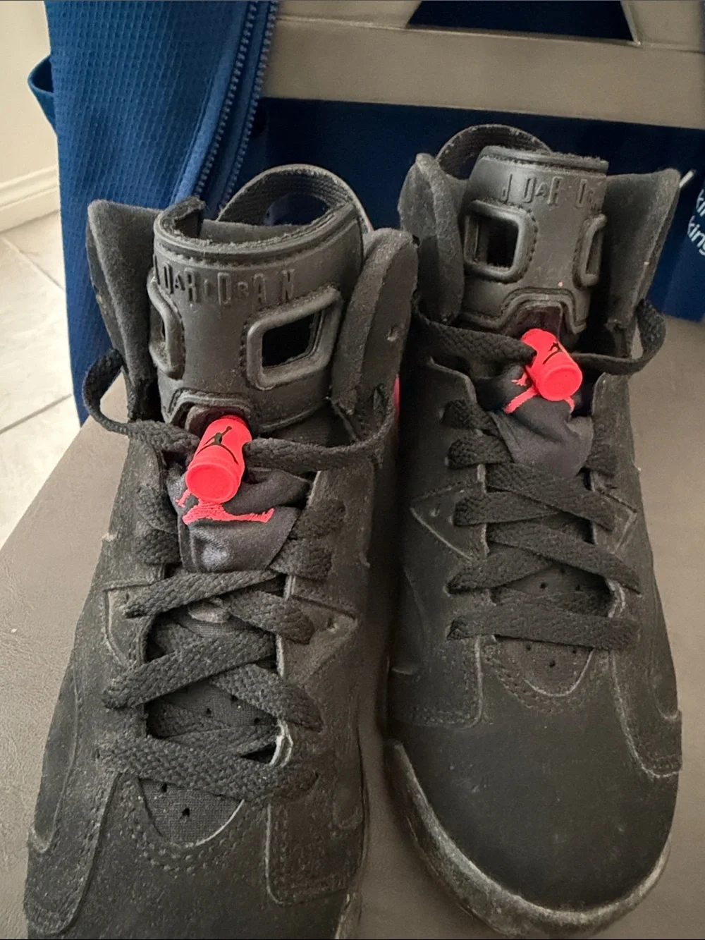 Nike Kids Black and Red High-Top Sneakers